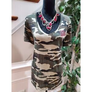 Ev 1 Women's Multicolor Cotton Short Sleeve V-Neck Pullover Top Blouse Size 3XL